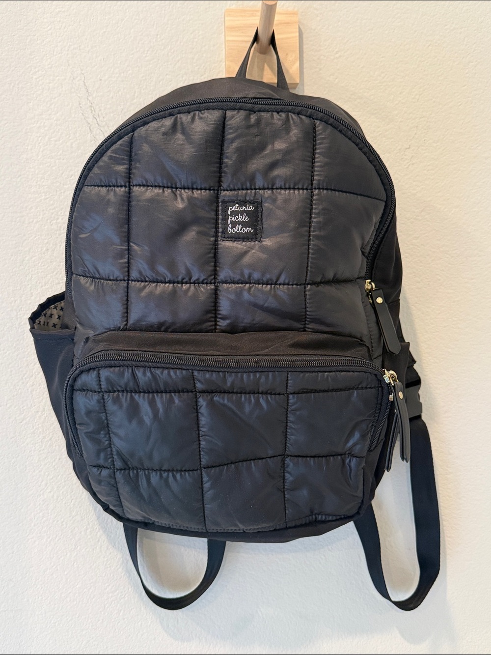 Petunia Pickle Bottom Quilted Black District Backpack Diaper Bag
